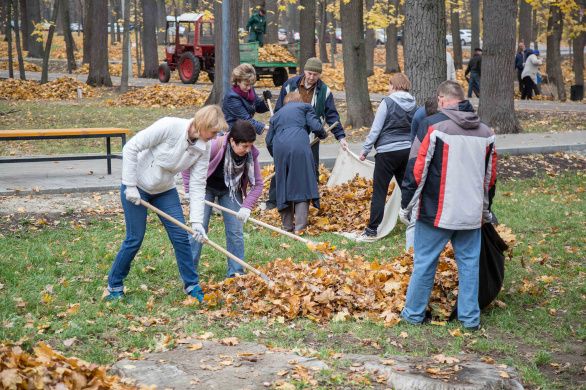 Субботник на Олимпийской аллее